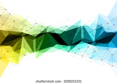 Abstract polygonal background with connecting dots and lines. Network or connection concept. Abstract technology science background