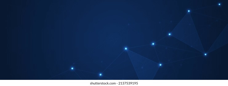 Abstract polygonal background and connecting dots and lines