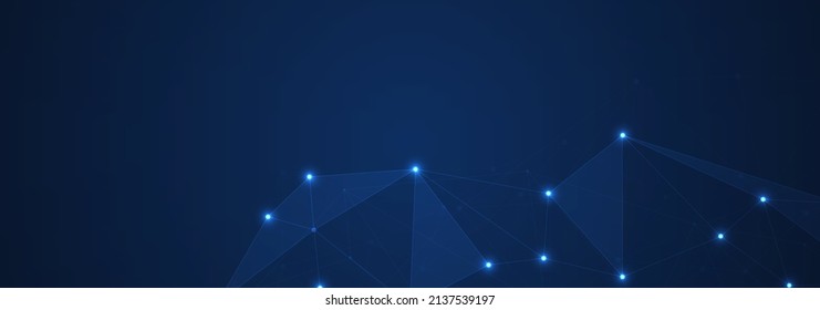 Abstract polygonal background and connecting dots and lines