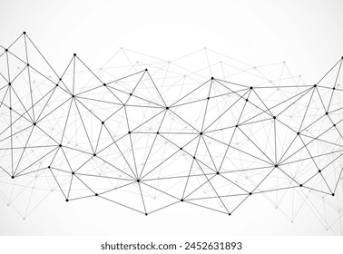 Abstract polygonal background and connecting dots and lines. Modern technology concept. Polygonal structure, technology graphic design