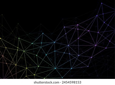Abstract polygonal background and connecting dots and lines. Modern technology concept. Polygonal structure, technology graphic design