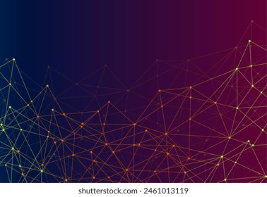 Abstract polygonal background and connecting dots and lines. Modern technology concept. Polygonal structure, technology graphic design