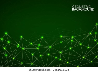 Abstract polygonal background and connecting dots and lines. Modern technology concept. Polygonal structure, technology graphic design
