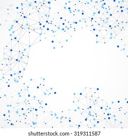 Abstract polygonal background with connecting dots and lines. Connection structure. Polygonal vector illustration.