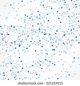 Abstract polygonal background with connecting dots and lines. Connection structure. Polygonal vector illustration.