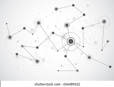 Abstract polygonal background with connecting dots and lines. Connection science background. Vector illustration