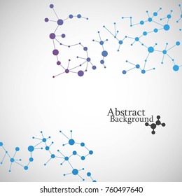 Abstract polygonal background with connecting dots and lines. Connection science background. Vector illustration.