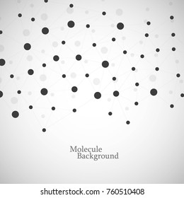 Abstract polygonal background with connecting dots and lines. Connection science background. Vector illustration.