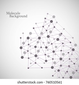 Abstract polygonal background with connecting dots and lines. Connection science background. Vector illustration.