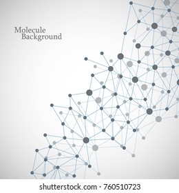 Abstract polygonal background with connecting dots and lines. Connection science background. Vector illustration.