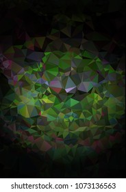Abstract polygonal background with dark faded corners. Copy space. Vector clip art.