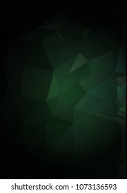 Abstract polygonal background with dark faded corners. Copy space. Vector clip art.