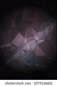 Abstract polygonal background with dark faded corners. Copy space. Vector clip art.