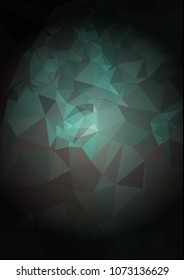 Abstract polygonal background with dark faded corners. Copy space. Vector clip art.