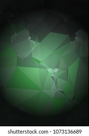 Abstract polygonal background with dark faded corners. Copy space. Vector clip art.