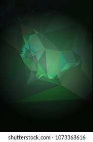 Abstract polygonal background with dark faded corners. Copy space. Vector clip art.