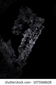 Abstract polygonal background with dark faded corners. Copy space. Vector clip art.