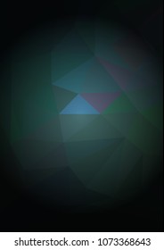 Abstract polygonal background with dark faded corners. Copy space. Vector clip art.