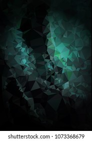 Abstract polygonal background with dark faded corners. Copy space. Vector clip art.