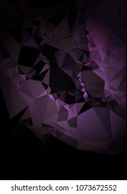 Abstract polygonal background with dark faded corners. Copy space. Vector clip art.