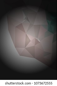 Abstract polygonal background with dark faded corners. Copy space. Vector clip art.