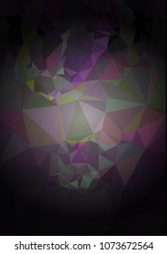 Abstract polygonal background with dark faded corners. Copy space. Vector clip art.