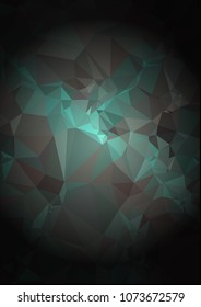 Abstract polygonal background with dark faded corners. Copy space. Vector clip art.
