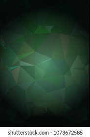 Abstract polygonal background with dark faded corners. Copy space. Vector clip art.