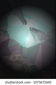 Abstract polygonal background with dark faded corners. Copy space. Vector clip art.