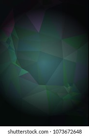 Abstract polygonal background with dark faded corners. Copy space. Vector clip art.