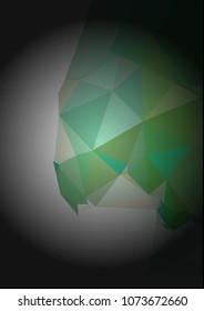 Abstract polygonal background with dark faded corners. Copy space. Vector clip art.