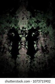 Abstract polygonal background with dark faded corners. Copy space. Vector clip art.