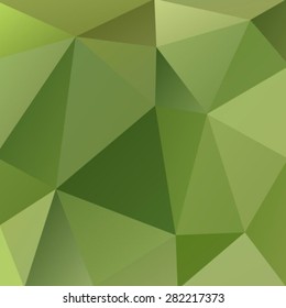 Abstract polygonal background with dark and light green triangles.