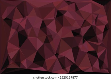 Fondo poligonal Abstractas en tonos rojos oscuros con Formas de triángulo geométrico que crean un diseño de baja poli perfecto para arte digital, presentaciones, Diseño web y proyectos gráficos
