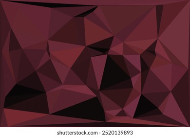 Fundo poligonal abstrato em tons de vermelho escuro com formas triangulares geométricas Criando um design de baixa poly perfeito para arte digital, apresentações, web design e projetos gráficos
