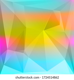 Resumen de fondo poligonal. Estilo futurista. Textura de triángulo geométrico colorido. Superficie de mosaico arcoiris para impresión, cubierta, diseño web. Ilustración vectorial.