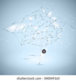 Abstract Polygonal Background. Geometric Shape. Vector Science Concept. Connecting Dots and Lines Structure