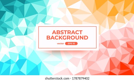 Abstract polygonal background. Geometric triangular low poly graphic. Colorful green and red gradient. Simple modern design. Banner, flyer, cover template. Flat style vector eps10 illustration.