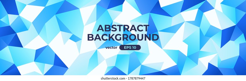 Abstract polygonal background. Geometric triangular low poly graphic. Colorful blue gradient. Simple modern design. Banner, flyer, cover template. Flat style vector eps10 illustration.