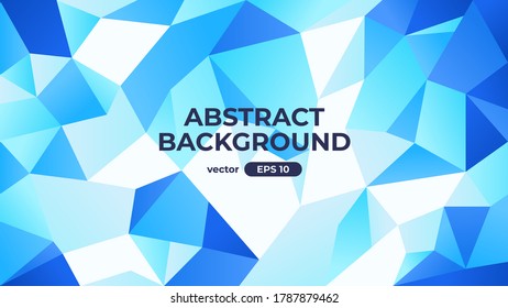 Abstract polygonal background. Geometric triangular low poly graphic. Colorful blue gradient. Simple modern design. Banner, flyer, cover template. Flat style vector eps10 illustration.