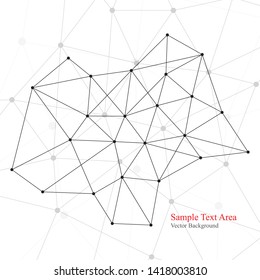 Abstract polygonal background, geometrical backdrop with connecting dots.