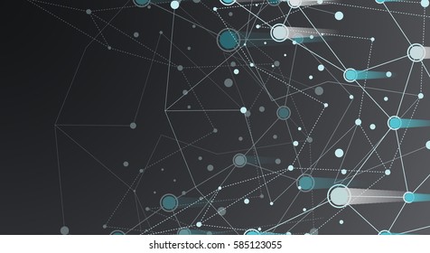 Abstract polygonal background, geometrical backdrop with connecting dots, lines, triangles for global web, connection, science, futuristic concept. Vector minimalist, trendy illustration.