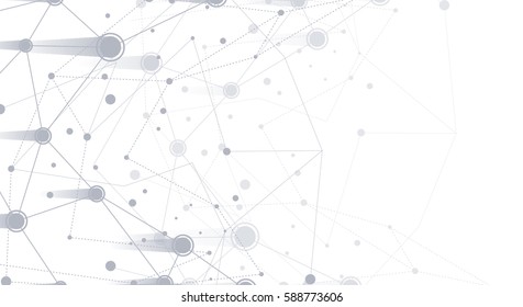 Abstract polygonal background, geometrical backdrop with connecting dots, lines, triangles for global web, connection, science, futuristic concept. Vector minimalist, trendy illustration.