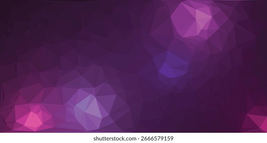 Abstract polygonal background with glowing purple and pink light effects geometric low poly