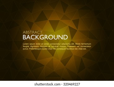 Abstract polygonal background. Gold abstract geometric background with triangular polygons - low poly.