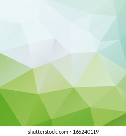 Abstract polygonal background green, blue