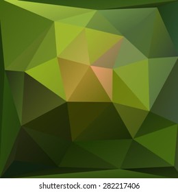 Abstract polygonal background with green and pink triangles.