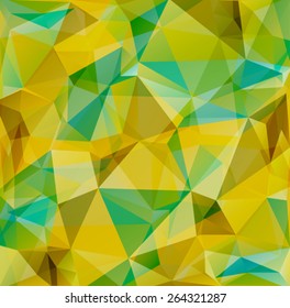 Abstract polygonal background with green and yellow  EPS-10