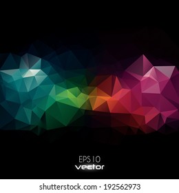 Abstract polygonal background, horizontal banner design