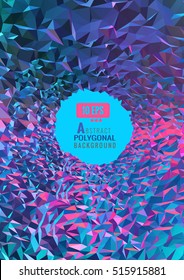 Abstract polygonal background with light blue space for text, Conceptual background for various purpose, Low poly abstract with colorful mood tone,Cave background for cartoon and graphic design works.